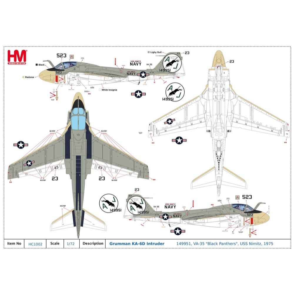 Hobby Master 1/72 Grumman KA-6D Intruder 149951 VA-35 "Black Panthers" USS Nimitz 1975