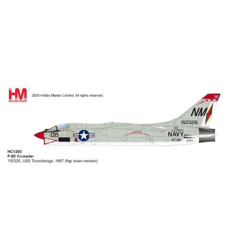 Hobby Master 1/72 F-8E Crusader 150326 USS Ticonderoga 1967 Flap Down Version
