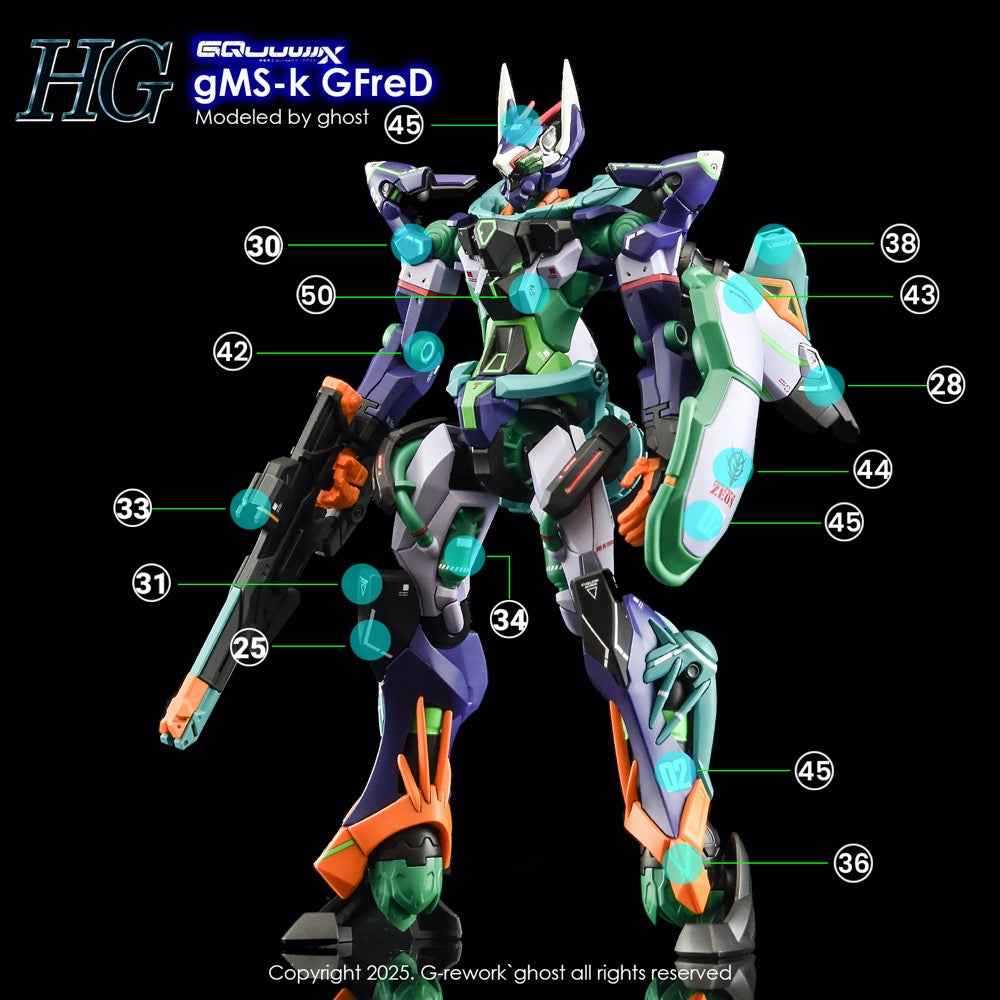 G-Rework CD-H-GQ06 Premium Decal for HG GfreD