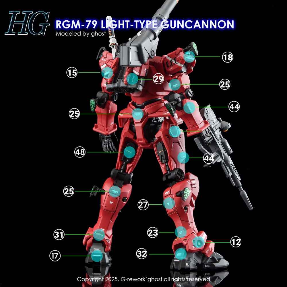 G-Rework CD-H-GQ07 Premium Decal for HG Light-type Guncannon