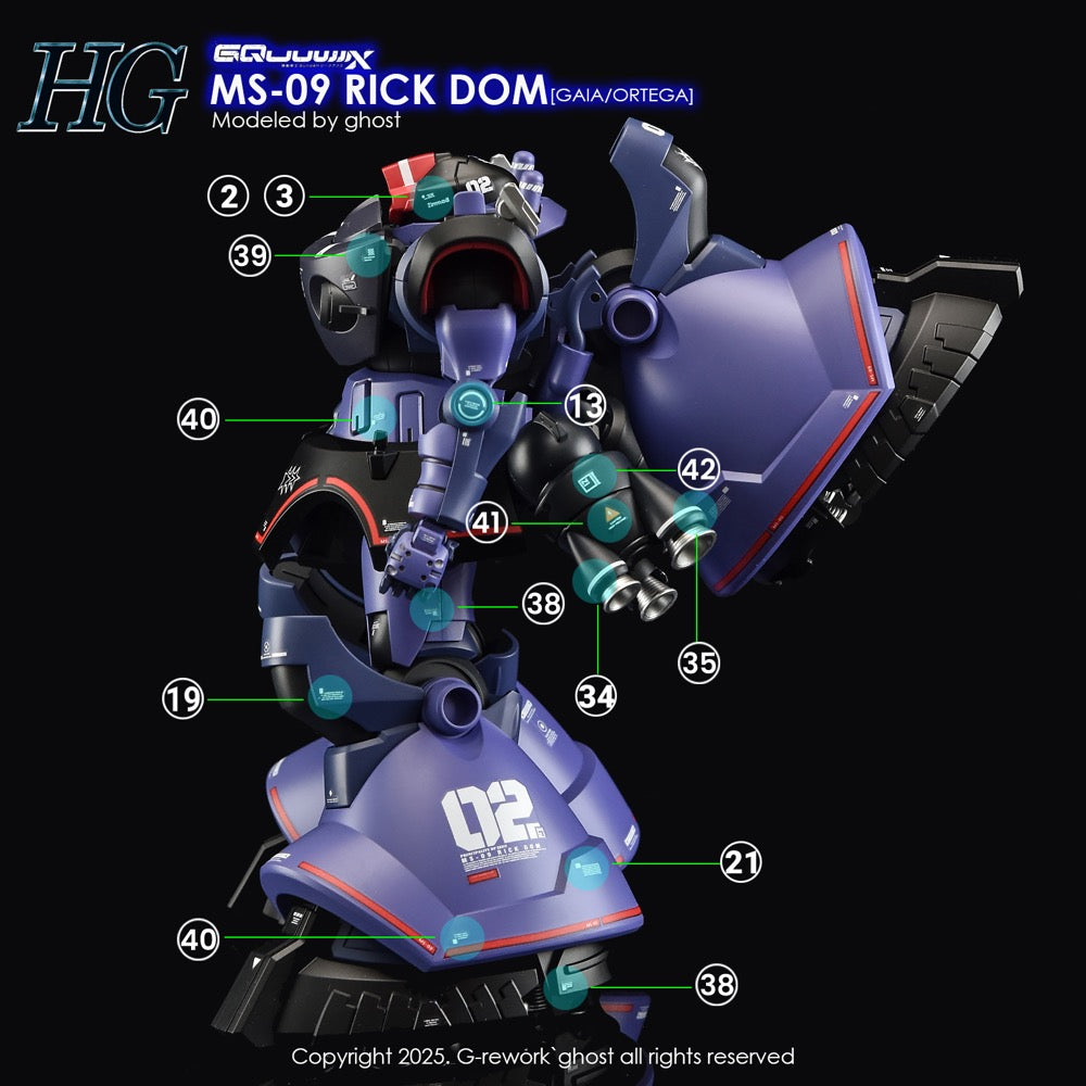 G-Rework CD-H-GQ08 Premium Decal for HG Rick Dom [GQX]