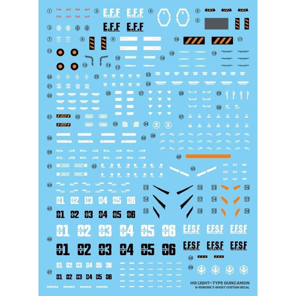 G-Rework CD-H-GQ07 Premium Decal for HG Light-type Guncannon