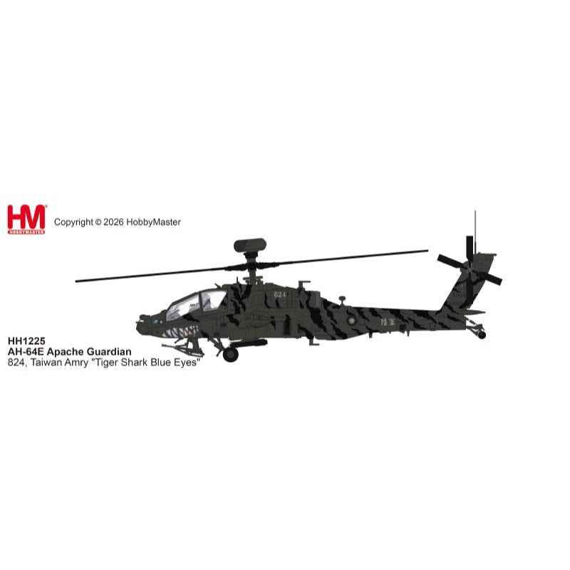 Hobby Master 1/72 AH-64E Apache Guardian 824 Taiwan Army Tiger Shark Blue Eyes
