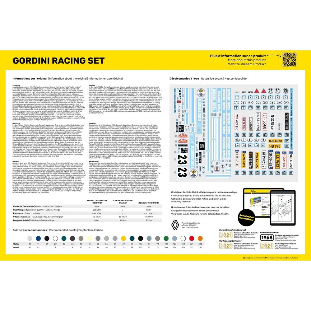 Heller HLL52328 1/24 Gordini Racing Set Starter Kit
