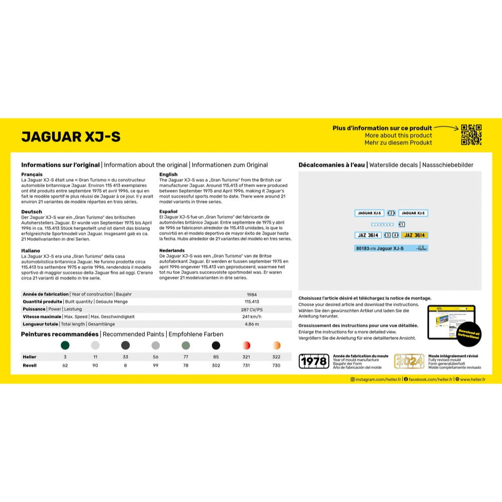 Heller HLL56183 1/43 Jaguar XJS Starter Kit