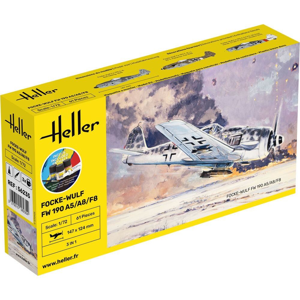 Heller HLL56235 1/72 Focke-Wulf FW 190 A5/A8/F8 Starter Kit