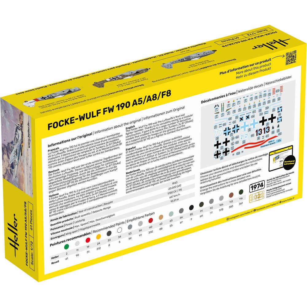 Heller HLL56235 1/72 Focke-Wulf FW 190 A5/A8/F8 Starter Kit