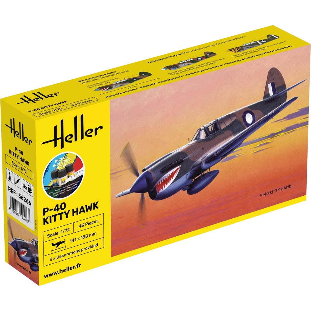 Heller HLL56266 1/72 P-40 Kitty Hawk w/RAAF decals Starter Kit