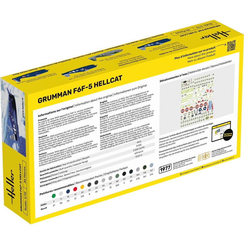 Heller HLL56272 1/72 Grumman F6F-5 Hellcat Starter Kit