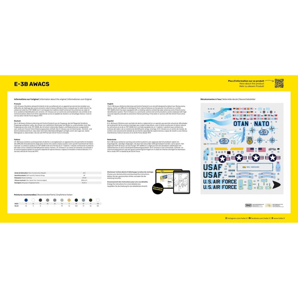 Heller HLL56308 1/72 E-3B AWACS Starter Kit