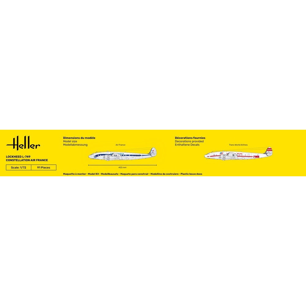Heller HLL56310 1/72 L-749 Constellation Air France Starter Kit