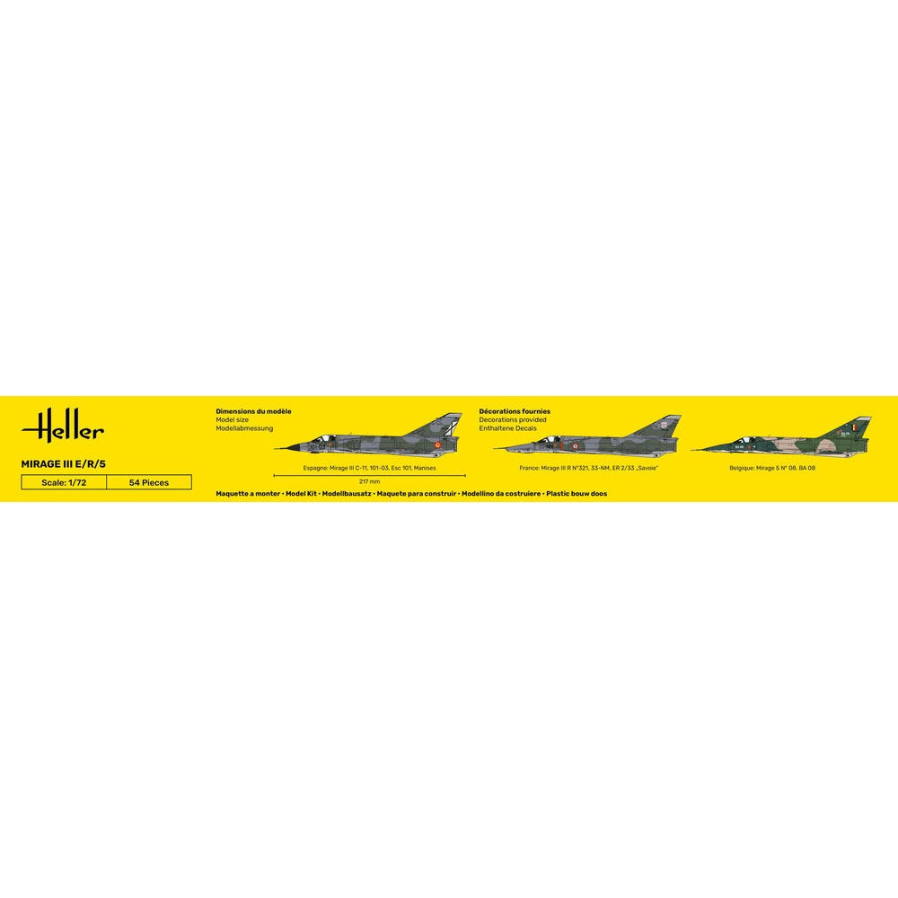 Heller HLL56323 1/72 Mirage III E/R/5 Starter Kit