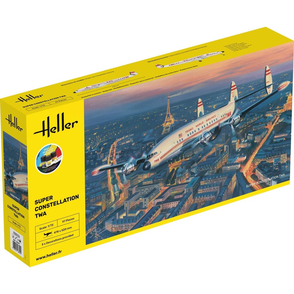 Heller HLL58391 1/72 Super Constellation TWA Starter Kit