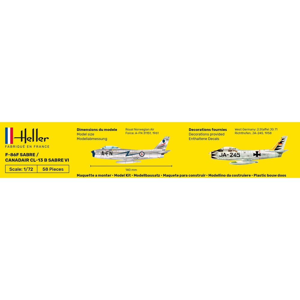 Heller HLL80277 1/72 F-86F Sabre / Canadair CL-13 B Sabre VI