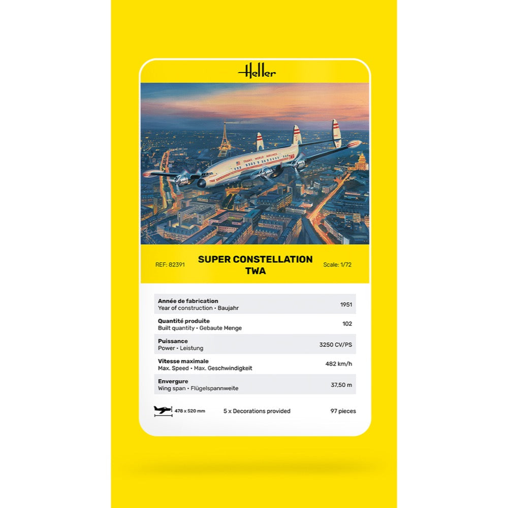 Heller HLL82391 1/72 Lockheed Super Constellation TWA