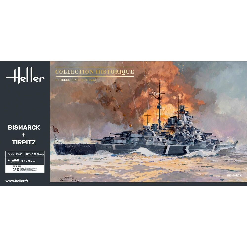 Heller HLL85078 1/400 Bismarck + Tirpitz TWINSET