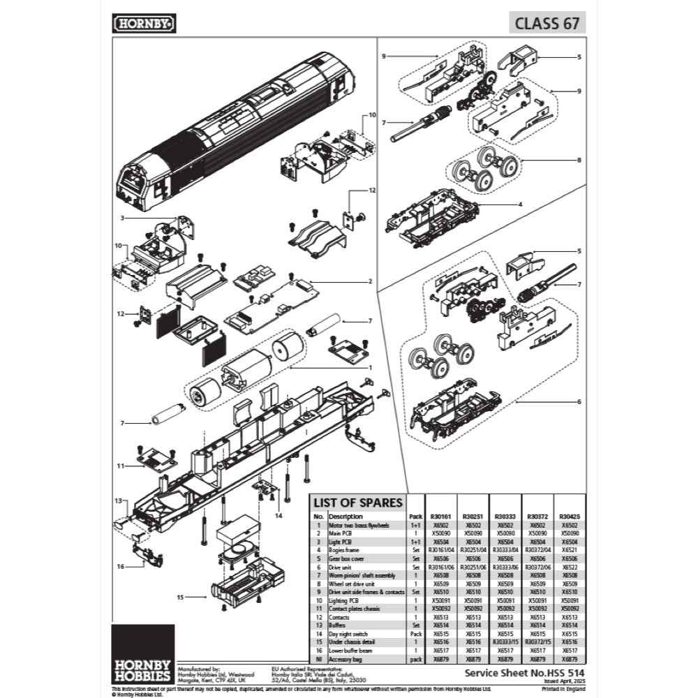 Hornby R30425 OO DB Schenker Class 67 67015