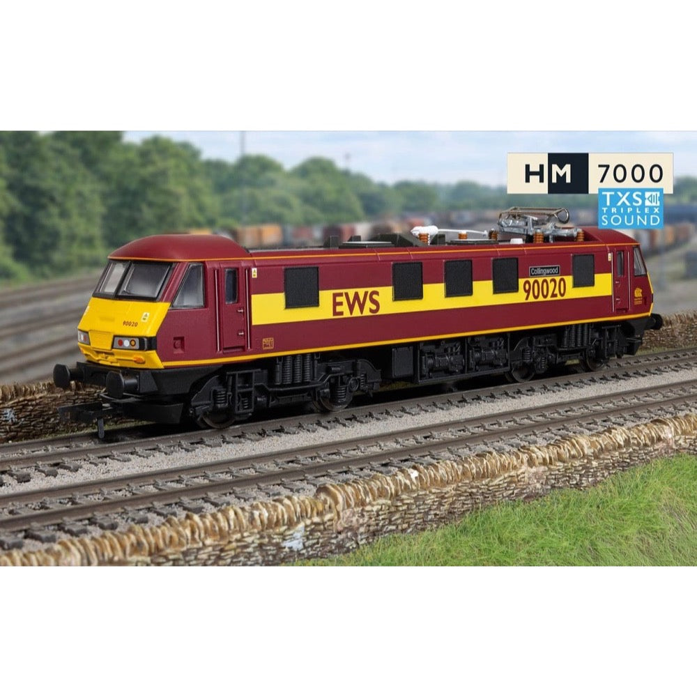 Hornby R30528TXS OO RailRoad EWS Class 90 'Collingwood 90020' Locomotive DCC Sound Fitted