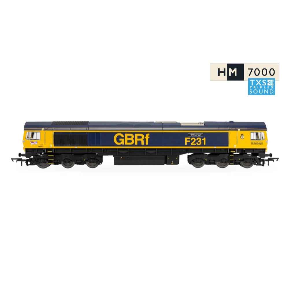 Hornby R30534TXS OO Rail Road GBRf Class 66 HMS Argyll 66775 DCC Sound Fitted Electric Locomotive Train Pack