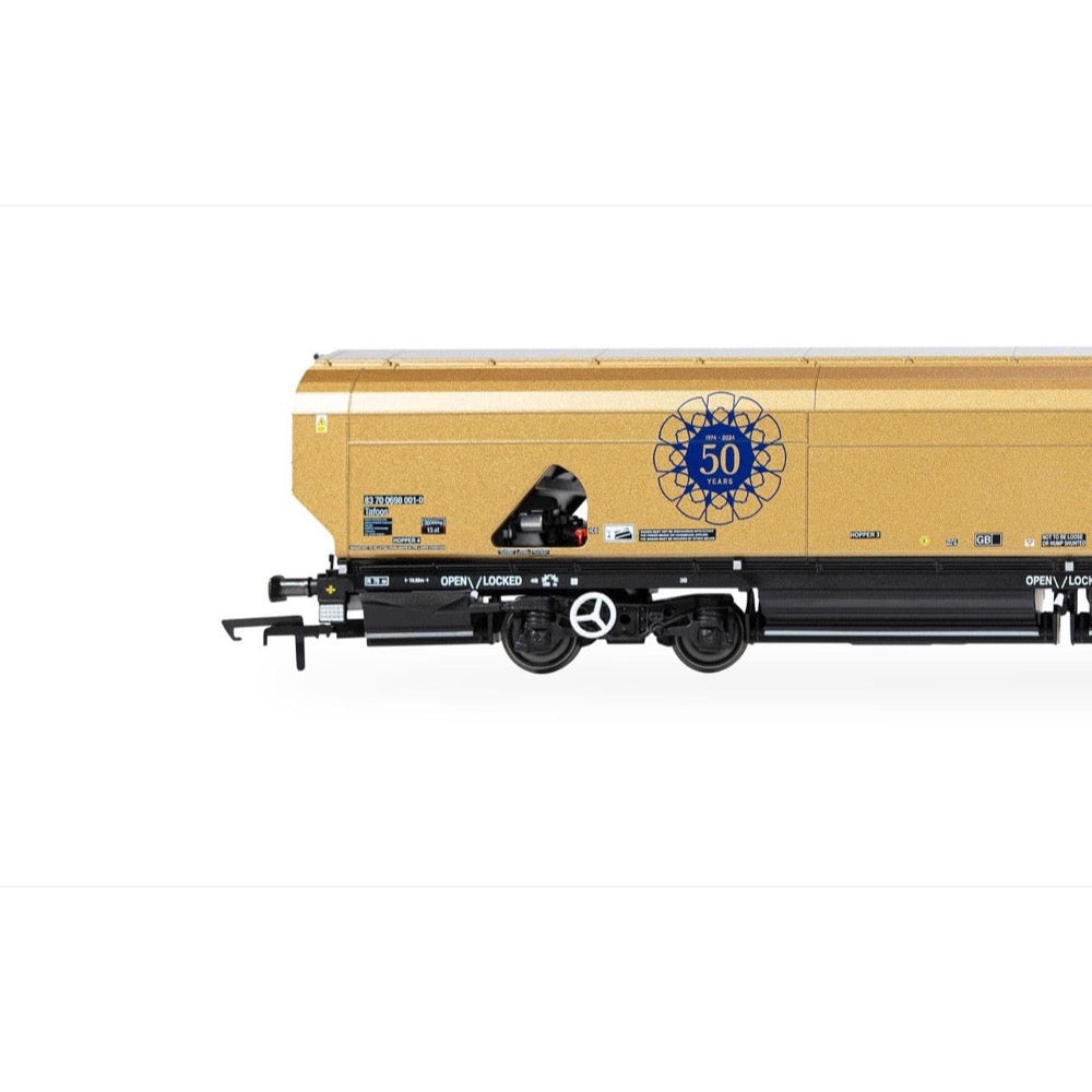 Hornby Drax Biomass Wagon Gold Livery Drax 50th Anniversary