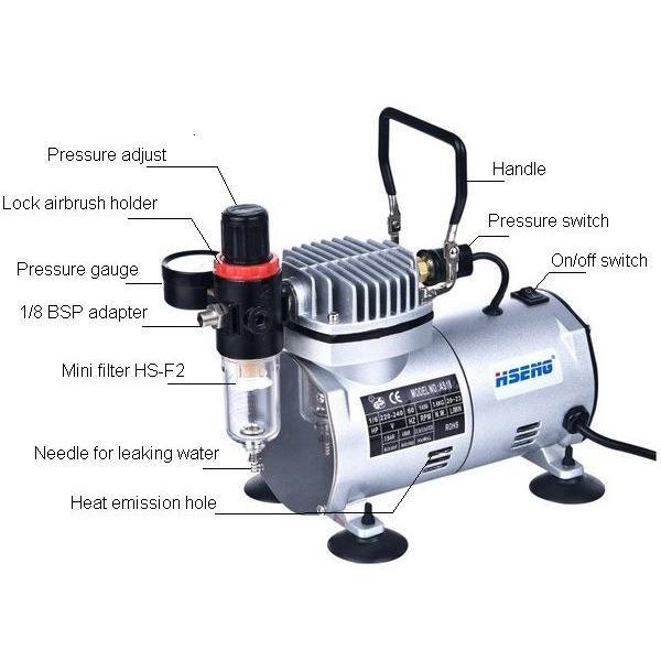 Hseng Mini Air Compressor (Oil-free)