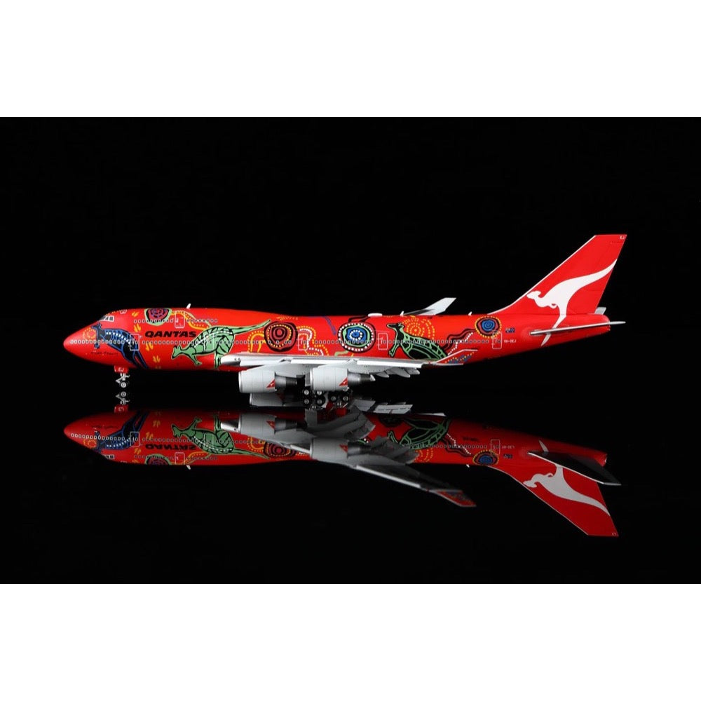 HX Models B616501F 1/400 Qantas Boeing 747-400 VH-OEJ 'Wunala Dreaming' 'Flaps down'
