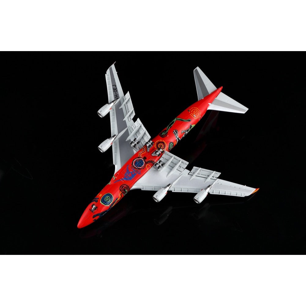 HX Models B616501F 1/400 Qantas Boeing 747-400 VH-OEJ 'Wunala Dreaming' 'Flaps down'