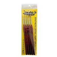Icky Sticky 14024 Synthetic Hair Detail Paint Brush Set 2 3 4 5 6