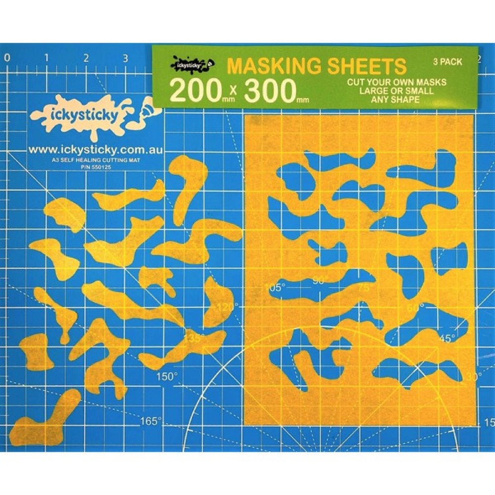 Icky Sticky 32007 Masking Tape Sheets 200mm x 300mm (3 Pack)