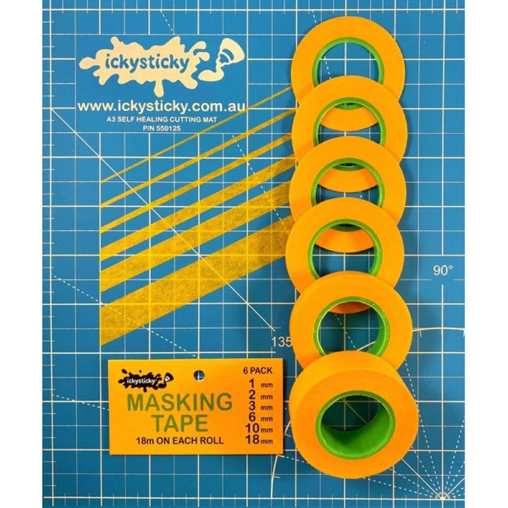 Icky Sticky 32008 Masking Tape 1mm - 18m Set