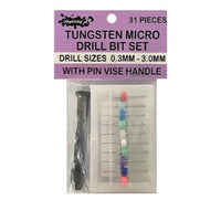 Icky Sticky 550103 Tungsten Micro Drill Bit Set with Handle (31 Piece)