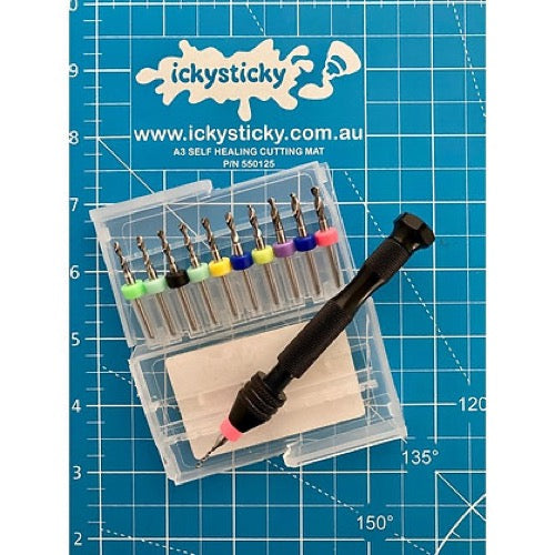 Icky Sticky 550103 Tungsten Micro Drill Bit Set with Handle (31 Piece)