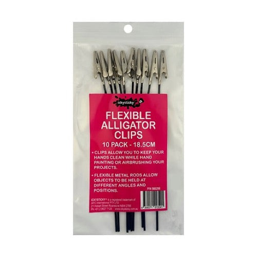 Icky Sticky 560298 Flexible Metal Alligator Clips (10pk)