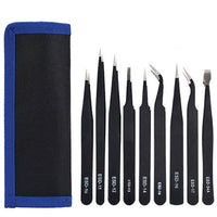 Icky Sticky 560302 9 Piece Precision Tweezer Set with Bag