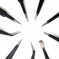 Icky Sticky 560302 9 Piece Precision Tweezer Set with Bag