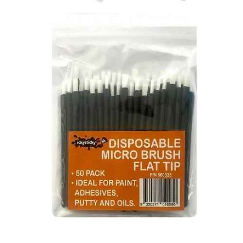 Icky Sticky 560325 Disposable Brush Flat Tip 50pk