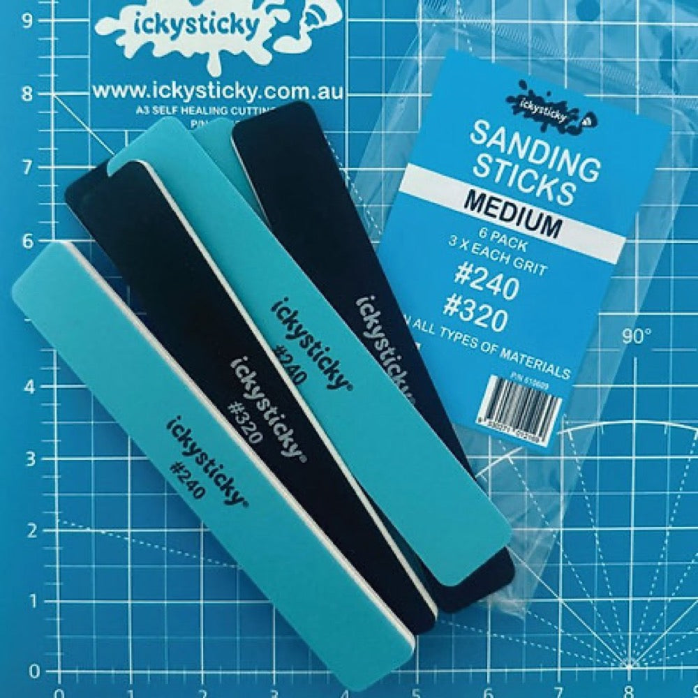 Icky Sticky 610609 Sanding Sticks Medium 6pk