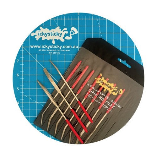 Icky Sticky Curved Diamond File Set 10 Piece