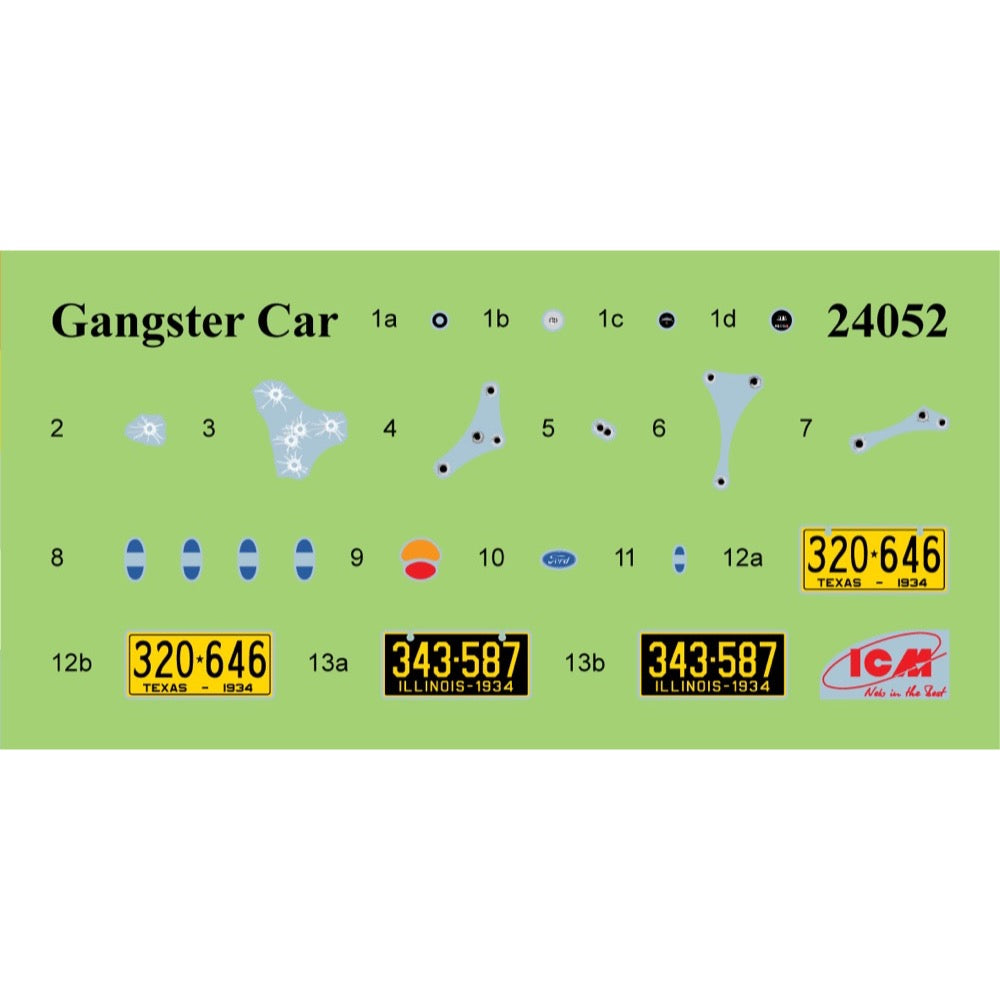 ICM 24052 1/24 Ford A Gangster Car (1930s) 4823044411610