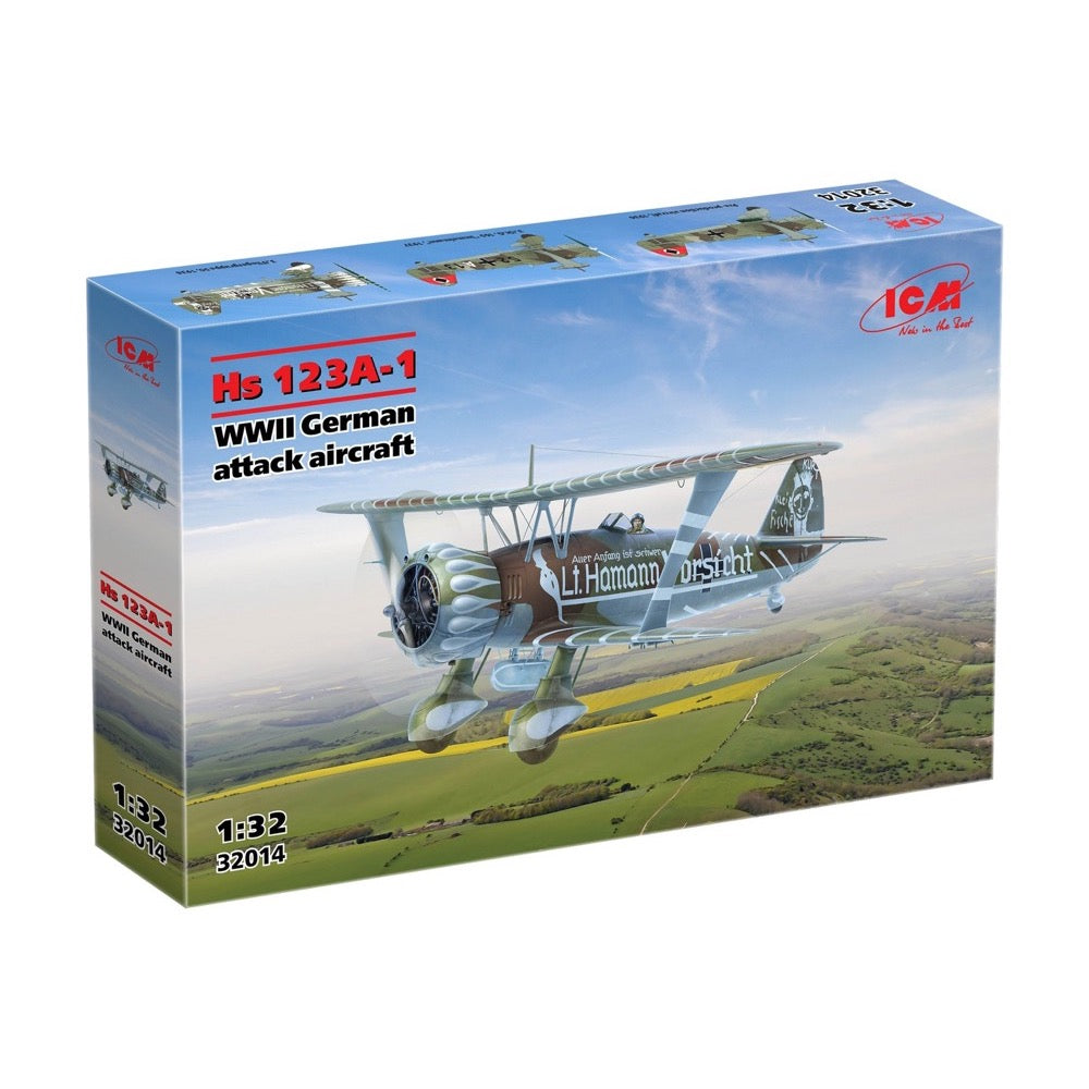 ICM 32014 1/32 Henschel Hs-123A-1 WWII German Attack Aircraft