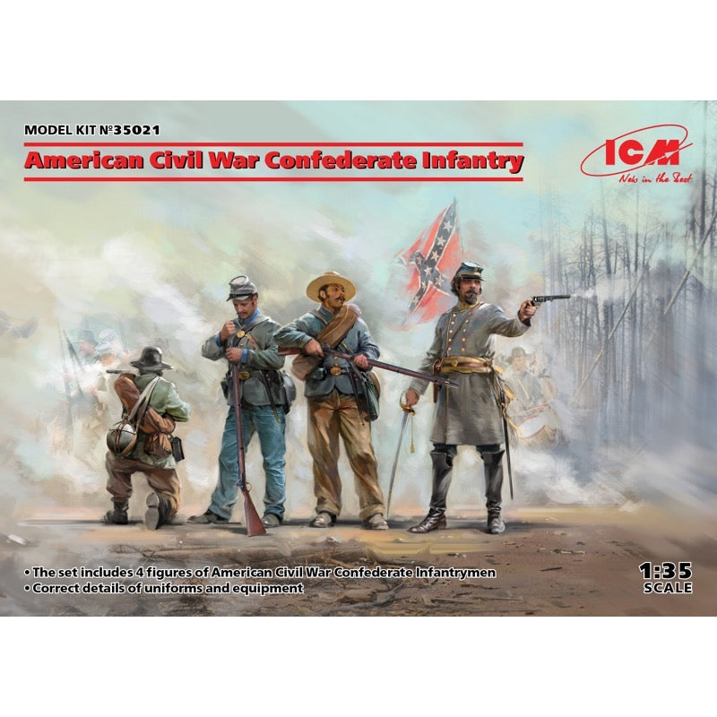 ICM 35021 1/35 American Civil War Confederate Infantry Plastic Model Kit