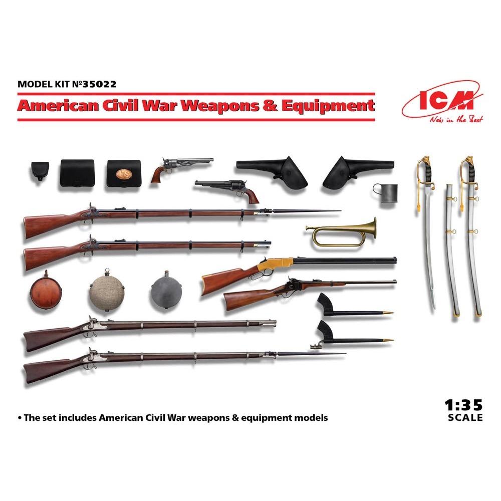 ICM 35022 1/35 American Civil War Weapons & Equipment Plastic Model Kit
