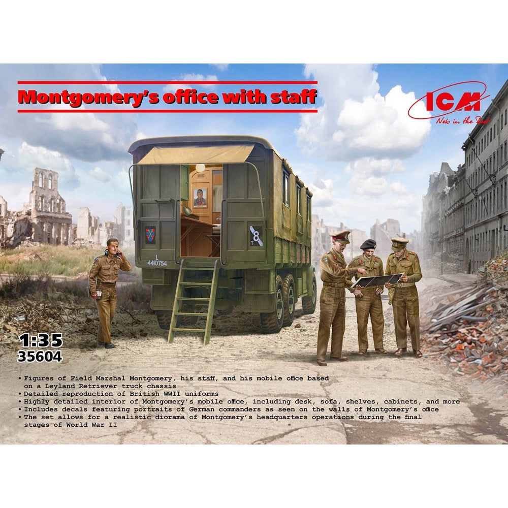 ICM 35604 1/35 Sir Bernard Montgomery's Leyland Retriever Office with Staff 4823044411535