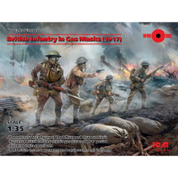 ICM 35703 1/35 British Infantry in Gas Masks WWI 1917 4 Figures