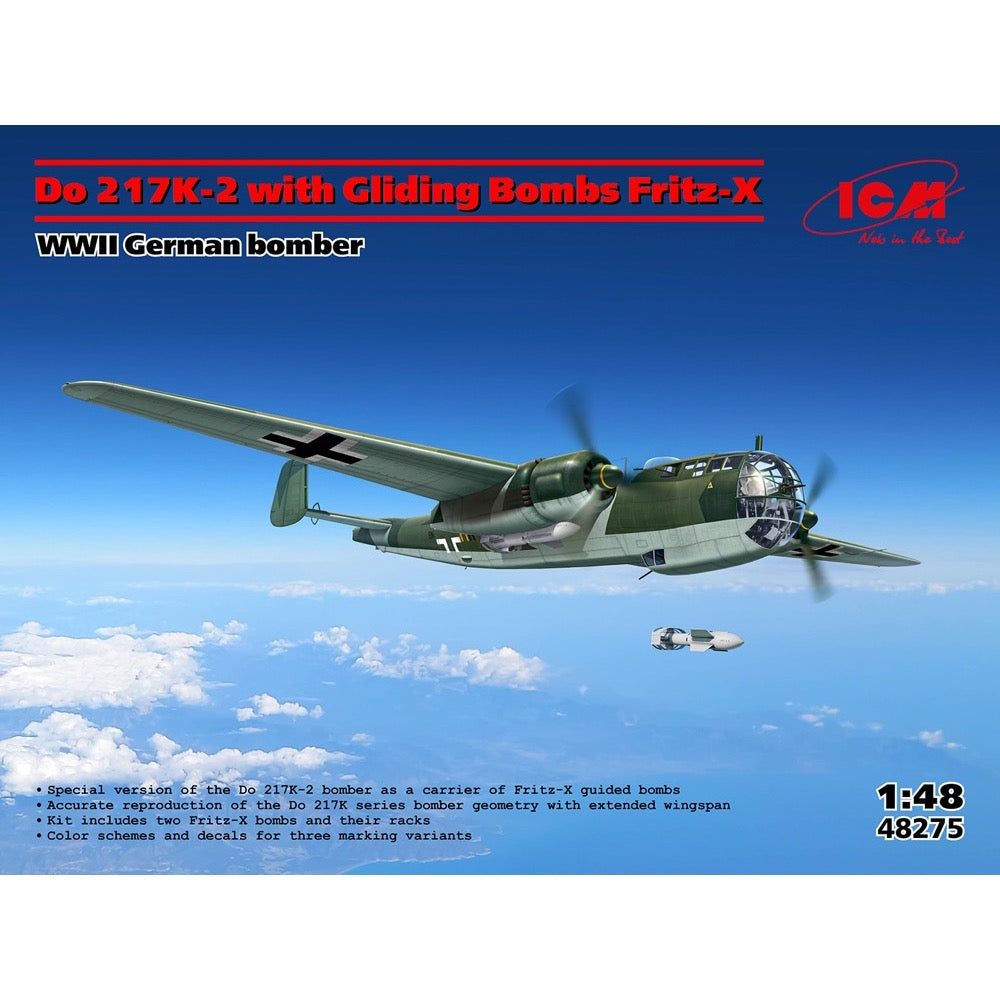 ICM 1/48 Do 217K-2 with Fritz-X WWII German Bomber