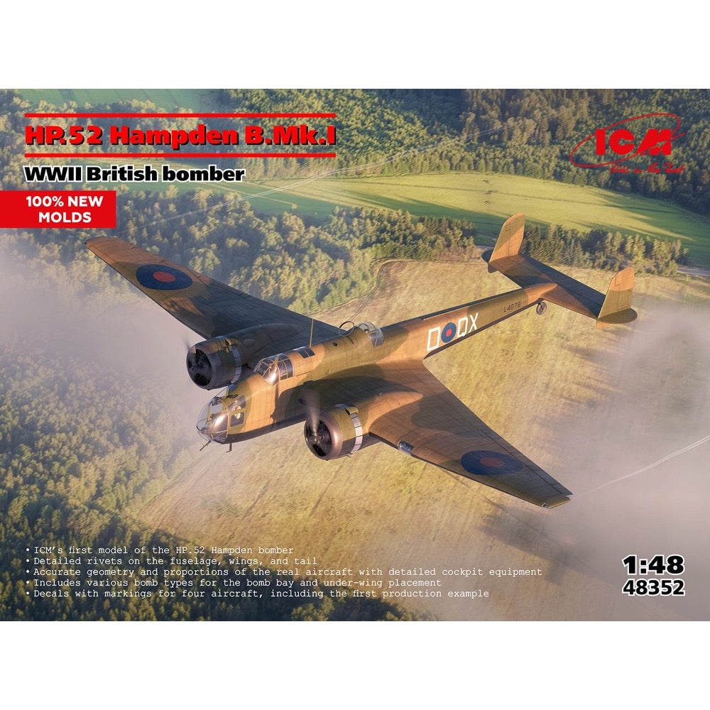 ICM 48352 1/48 HP.52 Hampden B.Mk.I WW II British Bomber 4823044411245