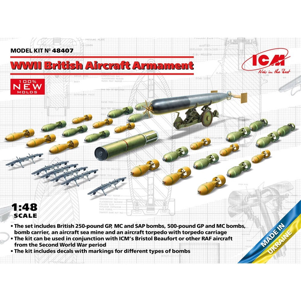 ICM 48407 1/48 WWII British Aircraft Armament 4823044409495