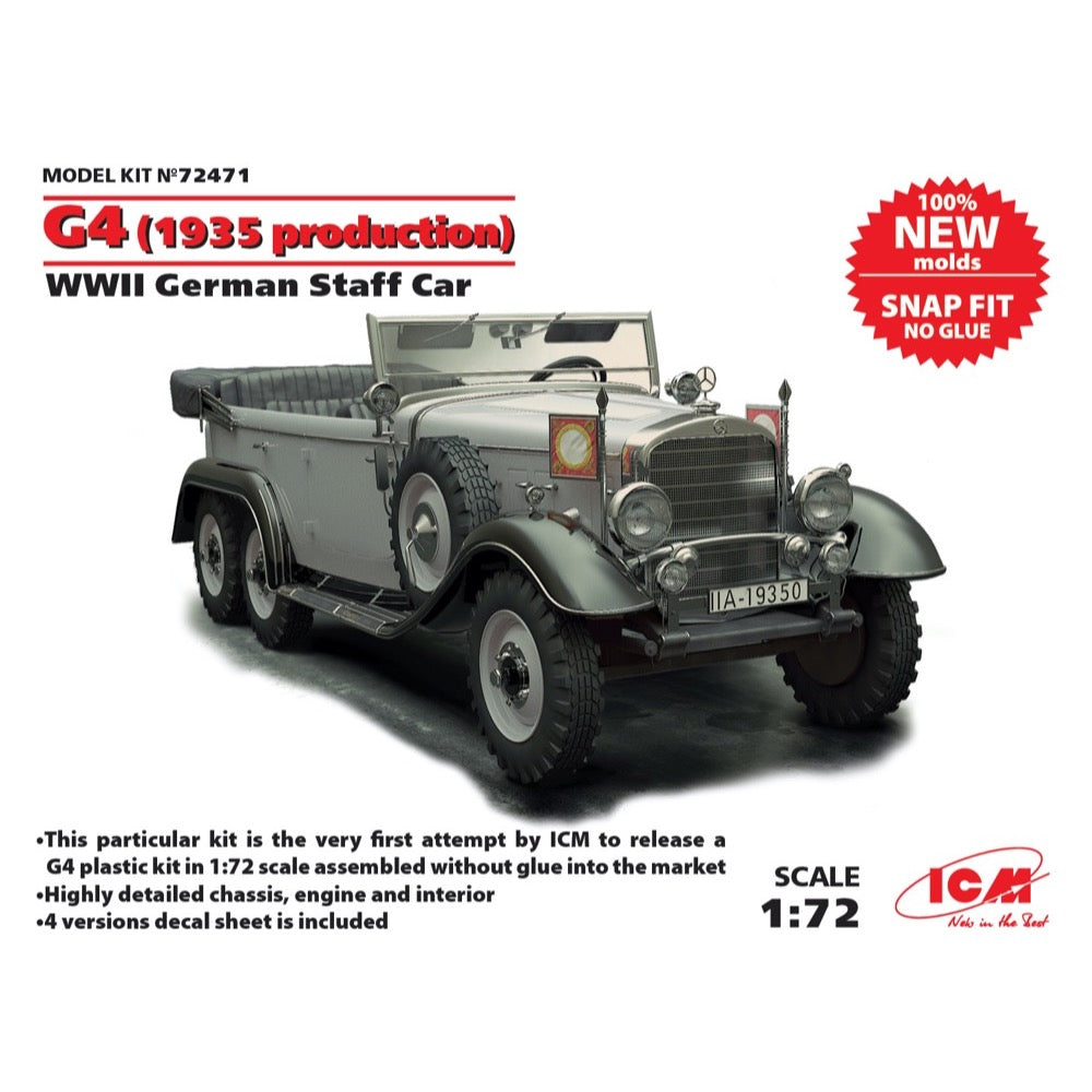 ICM 72471 1/72 G4 WWII German Staff Car (1935 prod) 4823044403547