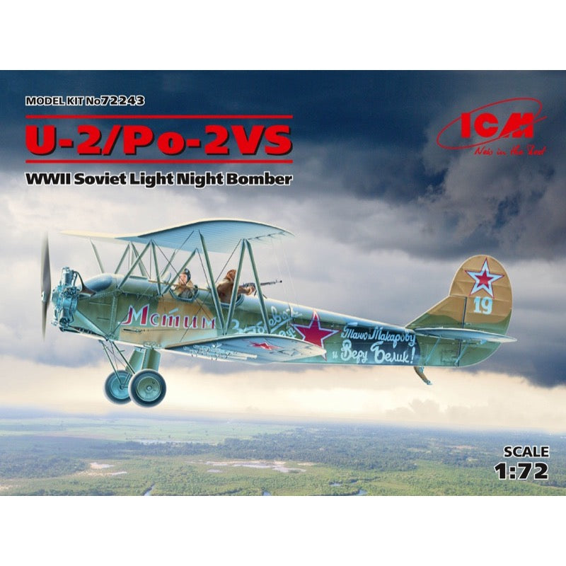 ICM 72243 1/72 Polikarpov U-2/Po-2VS WWII Soviet Light Night Bomber Plastic Model Kit