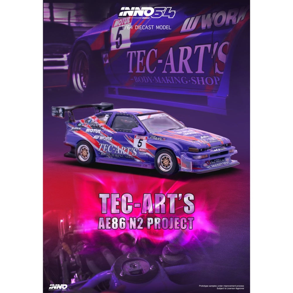 Inno 64-AE86N2-TECART 1/64 Toyota AE86 N2 Tec-Art's Yoshinori Kamata
